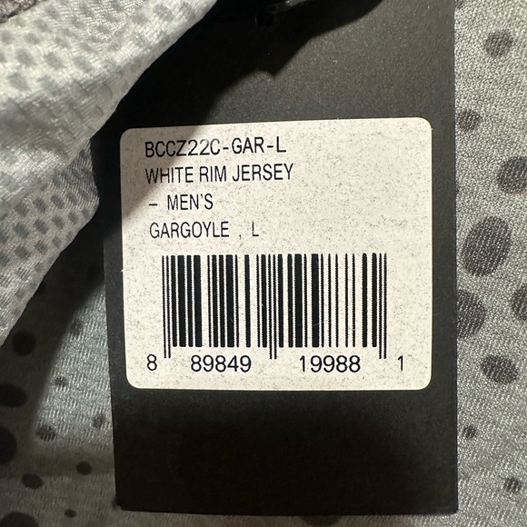 BACKCOUNTRY WHITE RIM JERSEY Large Gargoyle Grey Men’s workout shirt BRAND NEW - Picture 6 of 7